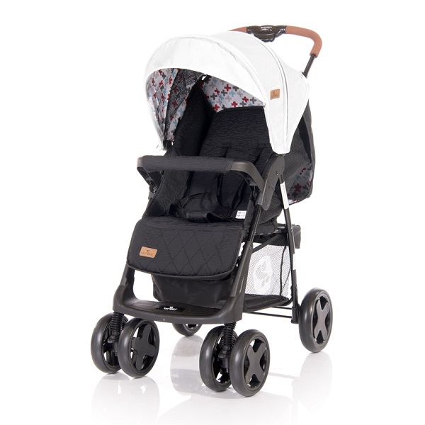 Прогулочная коляска Lorelli Ines - grey black cross