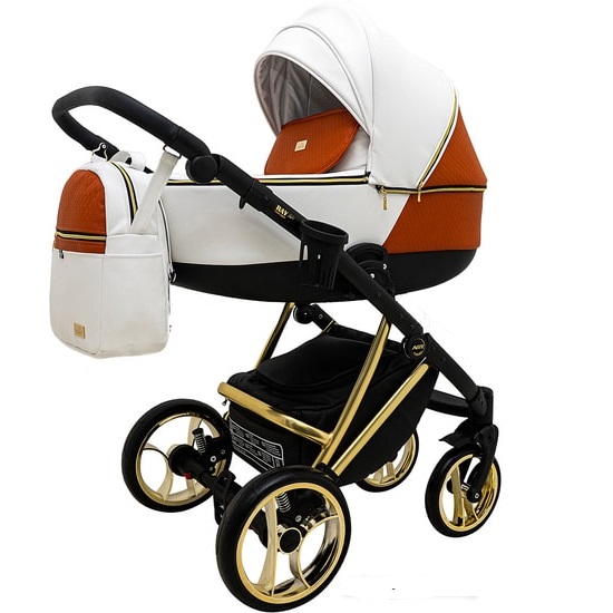 Детская коляска Ray Agix 2 в 1 - 03 белый/коньячный