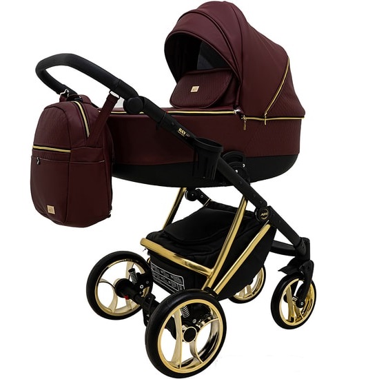 Детская коляска Ray Agix 2 в 1 - 06 бордовая кожа