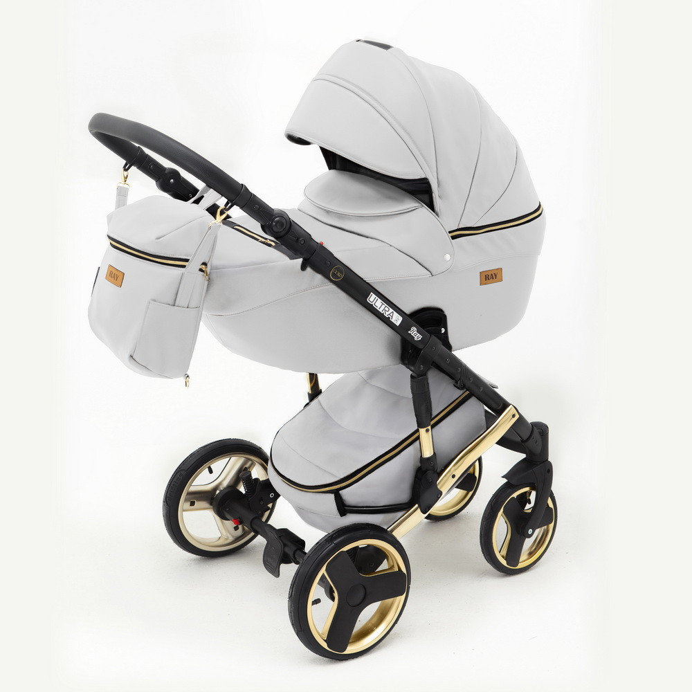 Детская коляска Ray Ultra Gold 2 в 1 - 06 белая кожа