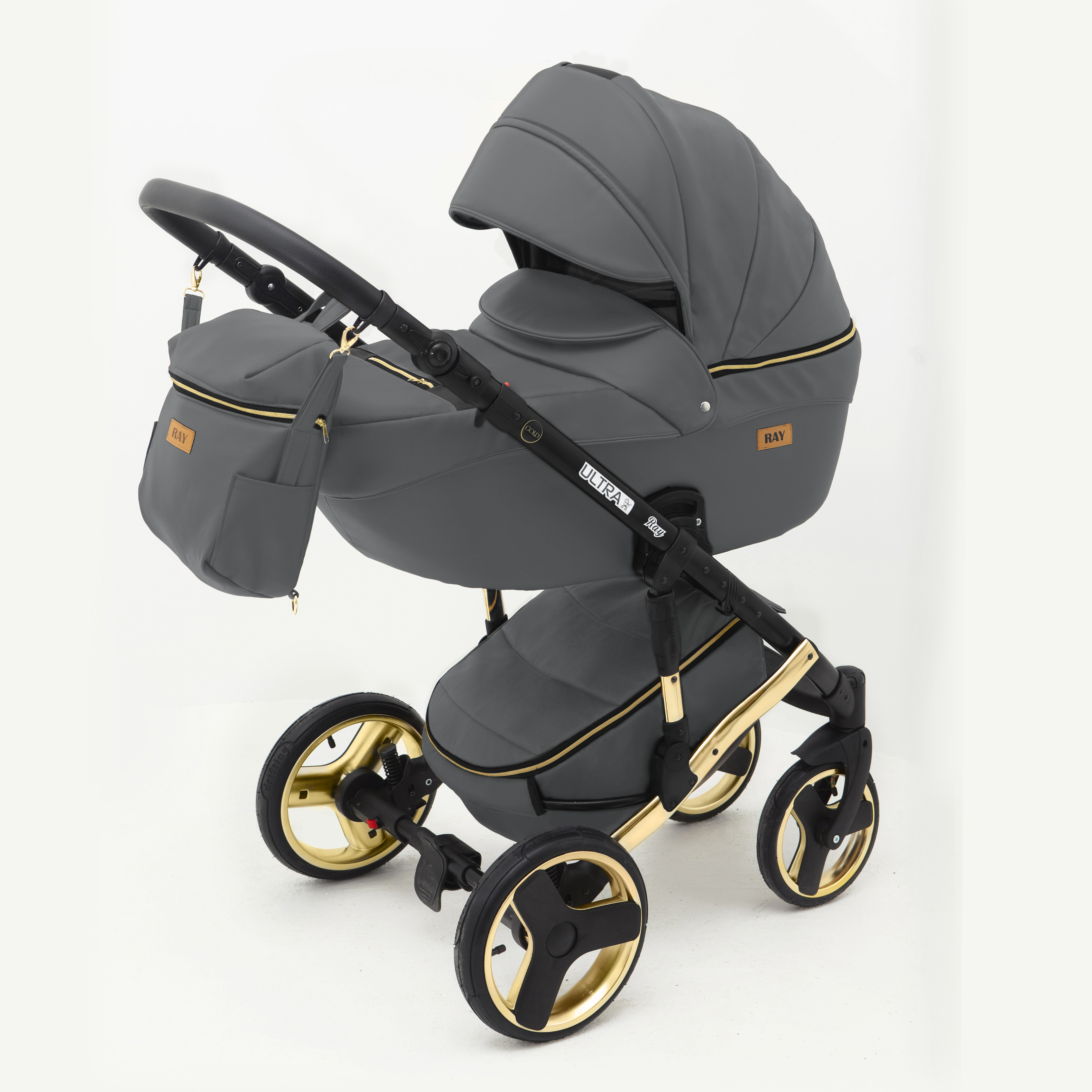 Детская коляска Ray Ultra Gold 2 в 1 - 03 графитовая кожа