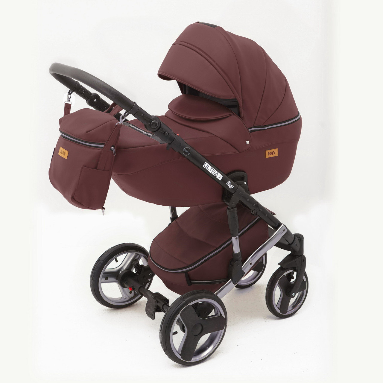 Детская коляска Ray Ultra Silver 2 в 1 - 13 бордо
