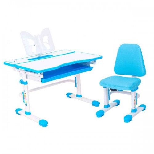 Растущая парта-трансформер Rifforma Comfort-07 Lux со стулом - голубой