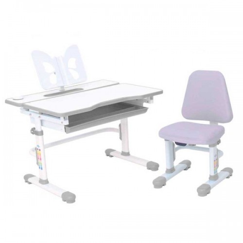 Растущая парта-трансформер Rifforma Comfort-07 Lux со стулом - серый