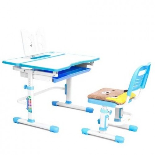 Растущая парта-трансформер Rifforma Comfort-07 со стулом - голубой