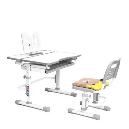 Растущая парта-трансформер Rifforma Comfort-07 со стулом - серый