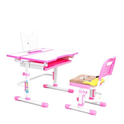 Растущая парта-трансформер Rifforma Comfort-07 со стулом - розовый