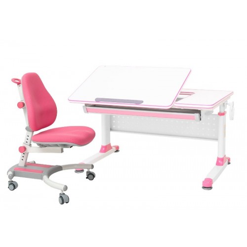 Парта-трансформер Rifforma Set 100 с креслом - розовый