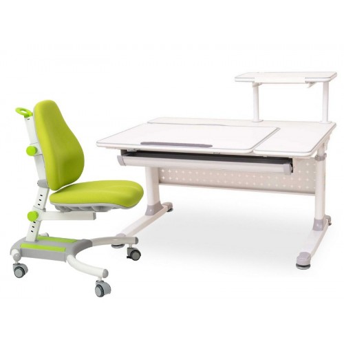 Парта-трансформер Rifforma Set 100 с креслом и полкой - зеленый