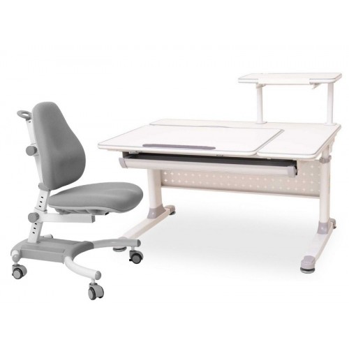 Парта-трансформер Rifforma Set 100 с креслом и полкой - серый