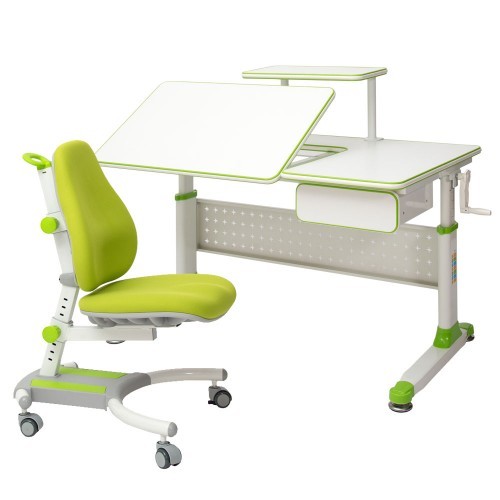 Парта-трансформер Rifforma Set-34 с креслом - зеленый