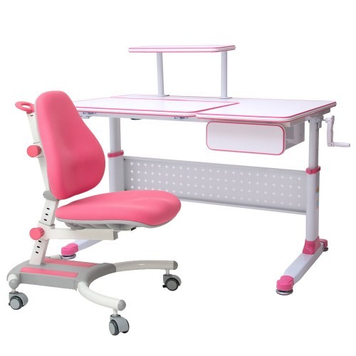Парта-трансформер Rifforma Set-34 с креслом - розовый