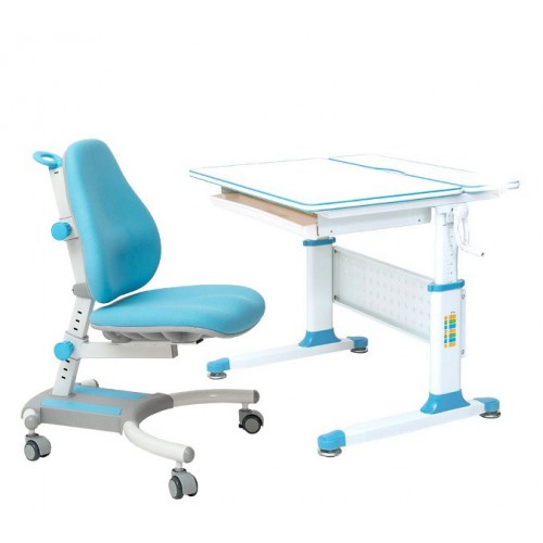 Парта-трансформер Rifforma Comfort-80 с креслом - голубой