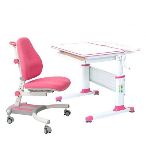 Парта-трансформер Rifforma Comfort-80 с креслом - розовый