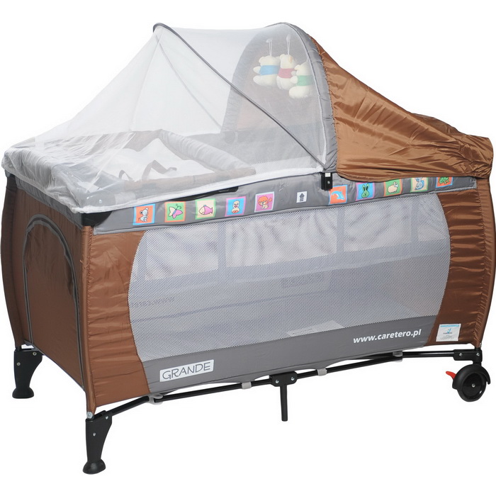 Манеж-кровать Caretero GRANDE - коричневый