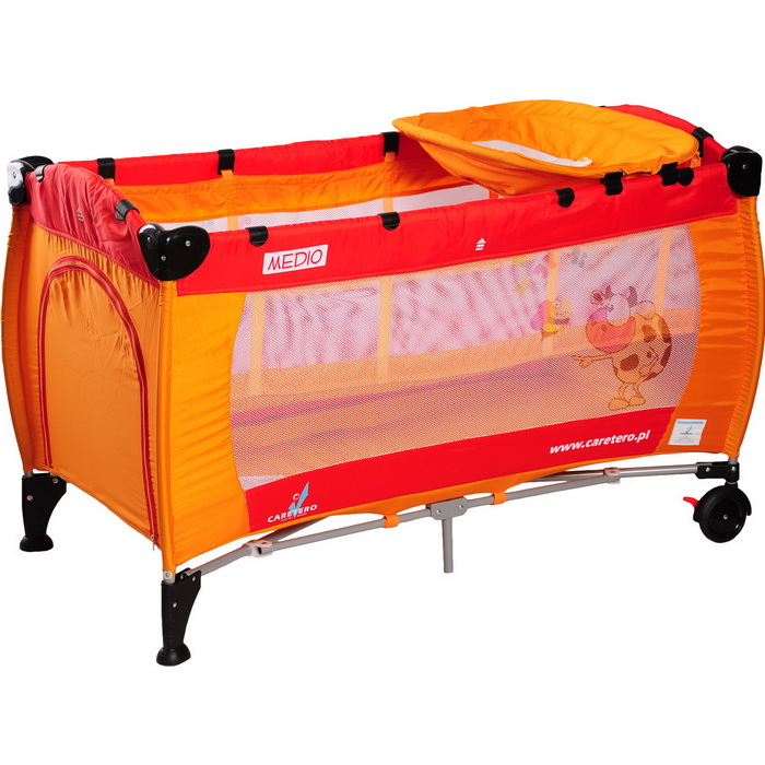 Манеж-кровать Caretero MEDIO - желт./крас.