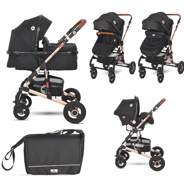 Детская коляска Lorelli Alba 3 в 1 - luxe black