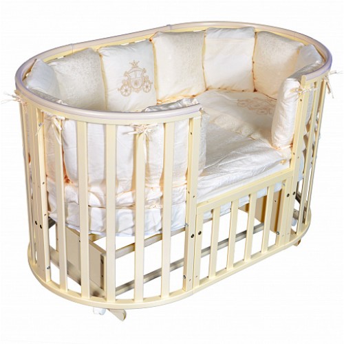 Круглая/овальная кроватка Sofia 4 универсальный маятник - слоновая кость