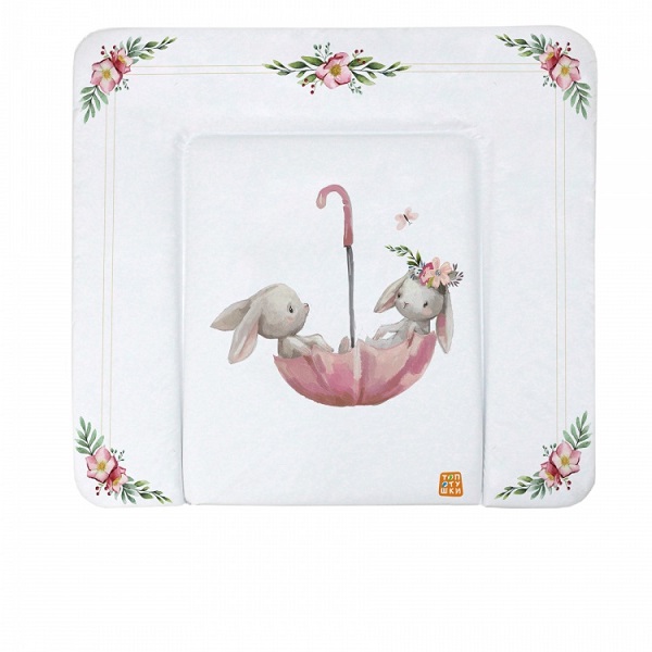 Мягкая накладка на комод Топотушки 82х73 - зайка-акварель