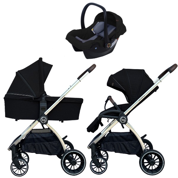 Детская коляска BubaGo Lacio Chrom 3 в 1 - Black