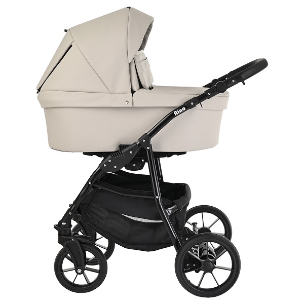 Детская коляска Pituso Nino экокожа 1 в 1 - light silver