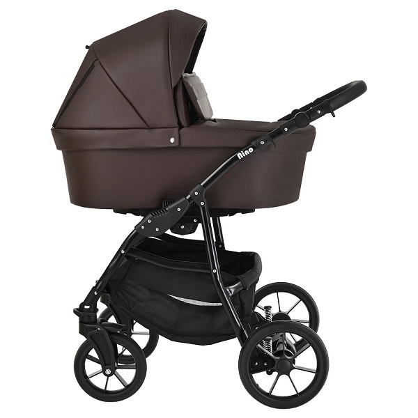 Детская коляска Pituso Nino экокожа 1 в 1 - dark brown