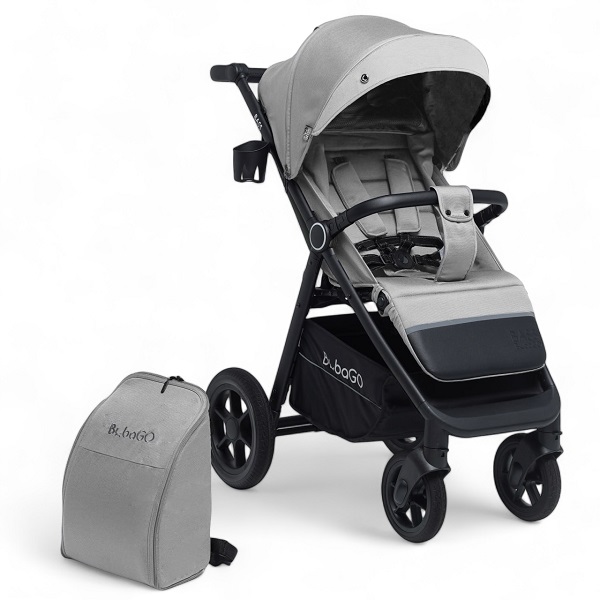 Детская прогулочная коляска BubaGo Bass New - светло-серый