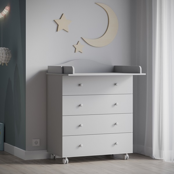 Комод пеленальный Incanto Classic 800/4 - серый