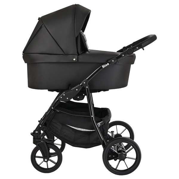 Детская коляска Pituso Nino экокожа 2 в 1 - Black
