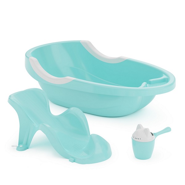 АЛЬТЕРНАТИВА Набор для купания детский (ванна+горка+ковш) - голубой