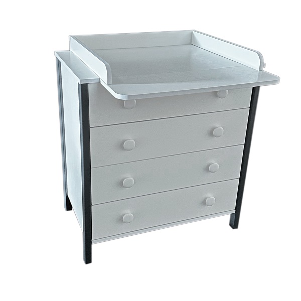 Комод пеленальный Ray Adele - бело-серый