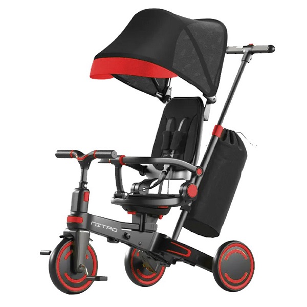 Многофункциональный велосипед-беговел 9 в 1 Bubago Nitro - черно-красный