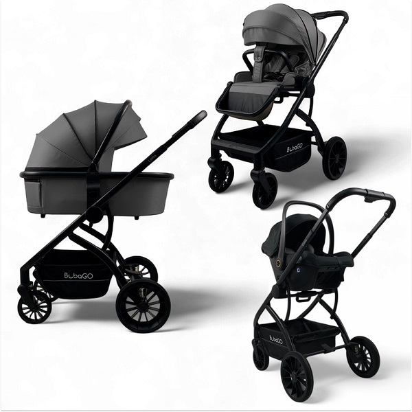 Детская коляска BubaGo Lotta 3 в 1 - темно-серый