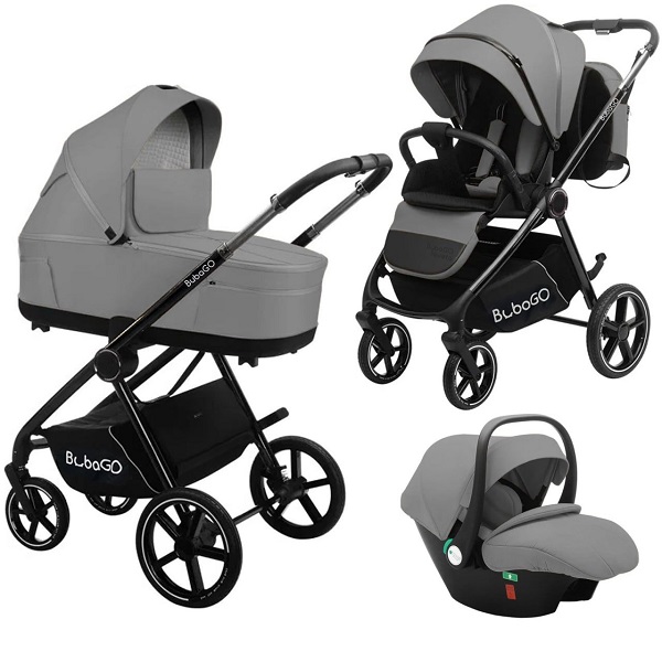 Детская коляска BubaGo Niveta 3 в 1 - серый