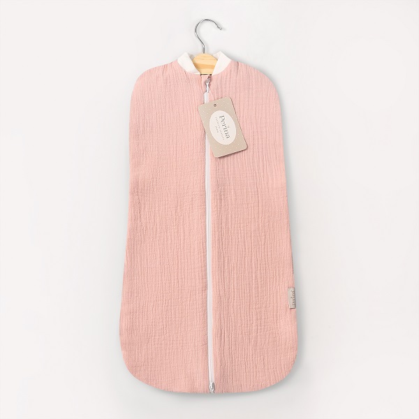 Пеленка-кокон для новорожденного муслин - розовый
