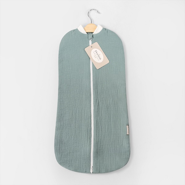 Пеленка-кокон для новорожденного муслин - аквамарин