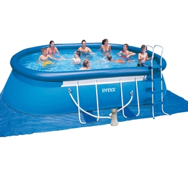 Бассейн с комплектом надувной овальный на опорах 549х305х107см - описание