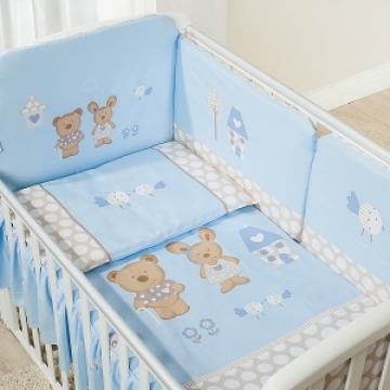 Комплект детского постельного белья Венеция Лапушки голубые 6 пр