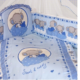 Комплект постельного белья Слоник Боня 7 пр. голубой - описание