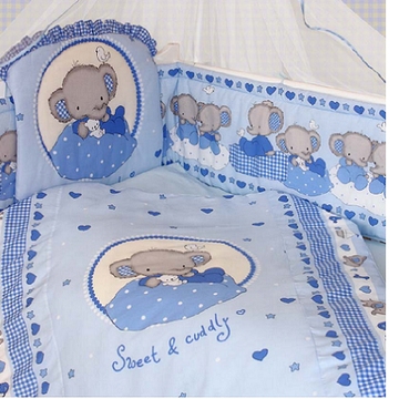 Комплект постельного белья Слоник Боня 7 пр голубой