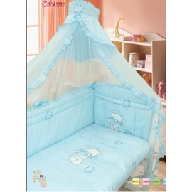 Комплект постельного белья Сабина (7 пр.) цвет голубой - описание