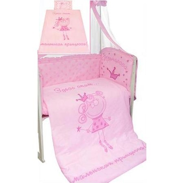 Комплект постельного белья Растем весело (7 пр) цвет розовый