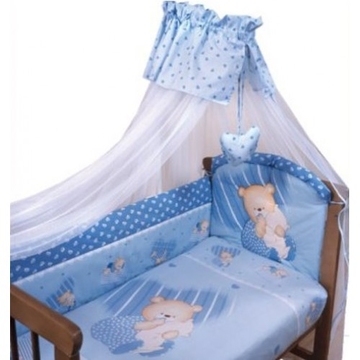 Комплект постельного белья Мишутка 7 пр цвет голубой