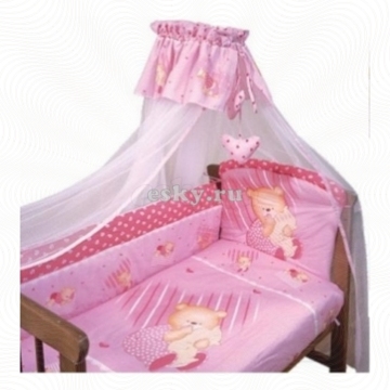 Комплект постельного белья Мишутка 7 пр цвет розовый