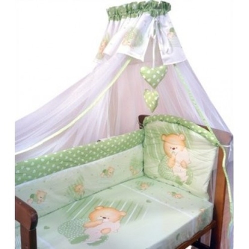 Комплект постельного белья Мишутка 7 пр цвет салатовый