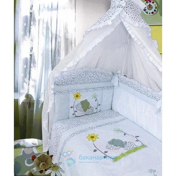 Комплект постельного белья Сладкий сон цвет голубой 7 пр