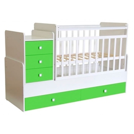 Кроватка-трансформер Фея 1100 белый-лайм - описание