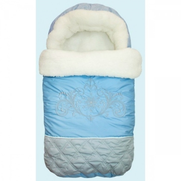 Фото меховой конверт метелица голубой Меховой конверт Метелица голубой