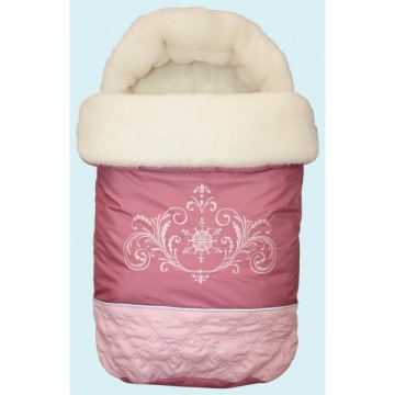 Меховой конверт Метелица розовый