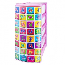 Пластиковый комод Эльфплат Алфавит розовый - описание